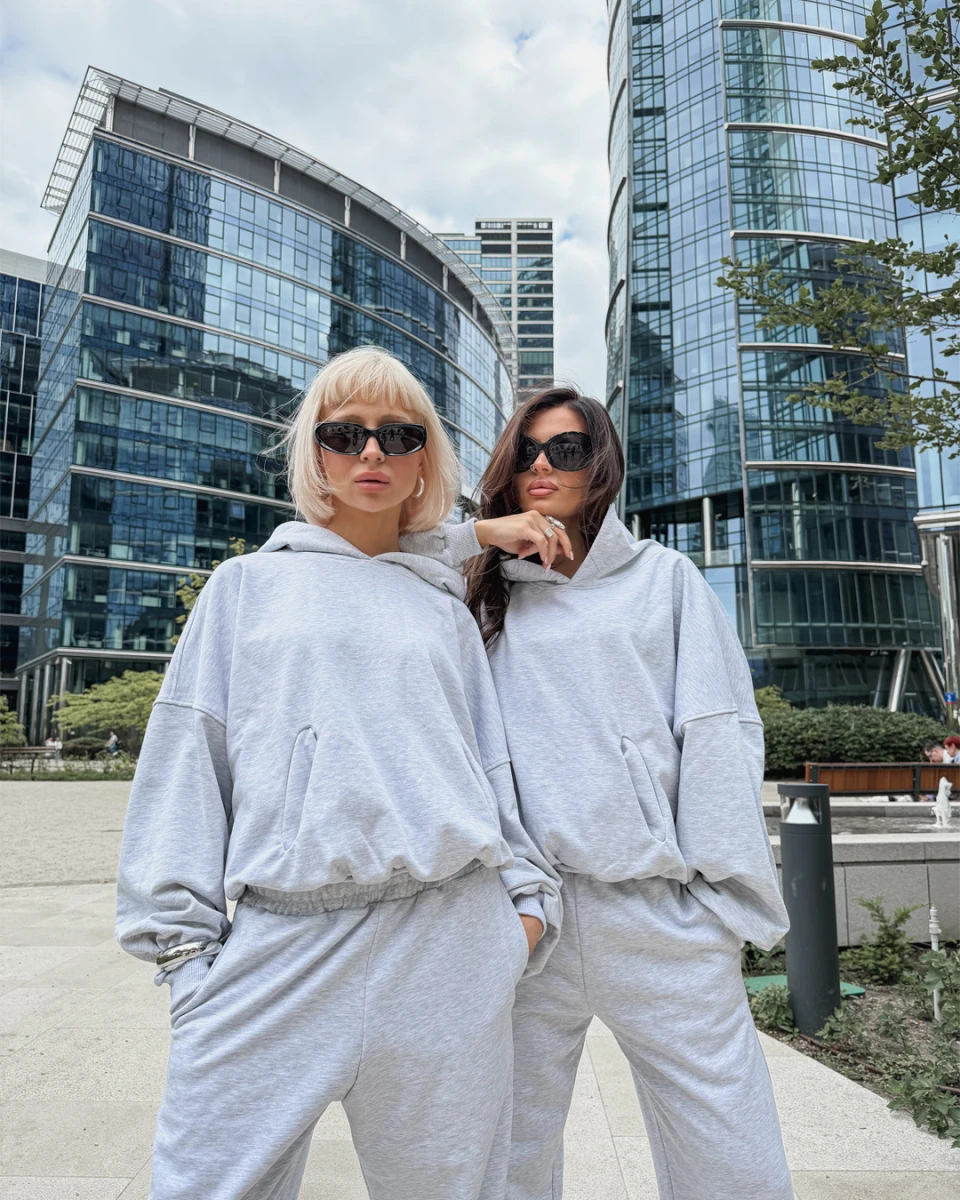 BAGGY HOODIE (grey melange)